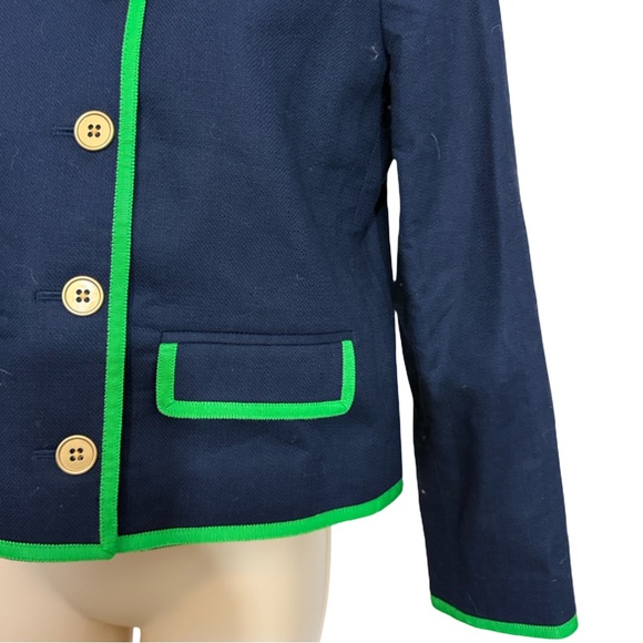 NWT J. Crew Navy Tipped Lady Jacket in Basketweave - Picture 4 of 6